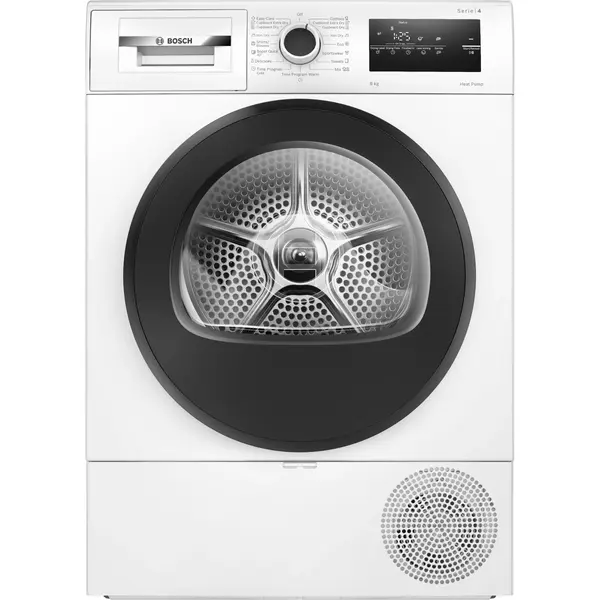 Uscator de rufe cu condensare si pompa de caldura Bosch WTH83255BY, 8 kg, Clasa D, Filtru Easy Clean, SensitiveDrying System, Alb
