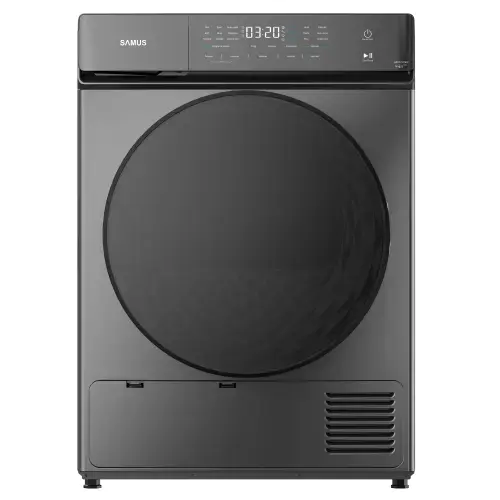 Uscator de rufe cu pompa de caldura Samus SWDP-919DS, 9 kg, 15 programe, Clasa E (Gri inchis)