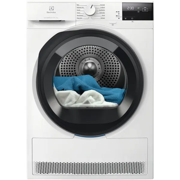 Uscator de rufe Electrolux PerfectCare600 EW6D295GE, Pompa de caldura, 9 kg, Motor Asincron, Sistem uscare GentleCare + Sensicare, Usa reversibila, Display LED, Clasa C, Alb