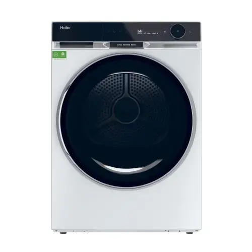 Uscator de rufe Haier HD90-A3Q397U1-S, 9 kg, Pompa de caldura, WiFi, 17 programe, Twin Turbo, Clasa C (Alb)