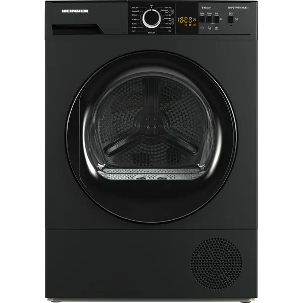 Uscator de rufe Heinner HHPD-V9T1CHSA++, Pompa de caldura, 9 kg, 15 programe, LED Display, Functie anti-sifonare, Clasa E, Silver