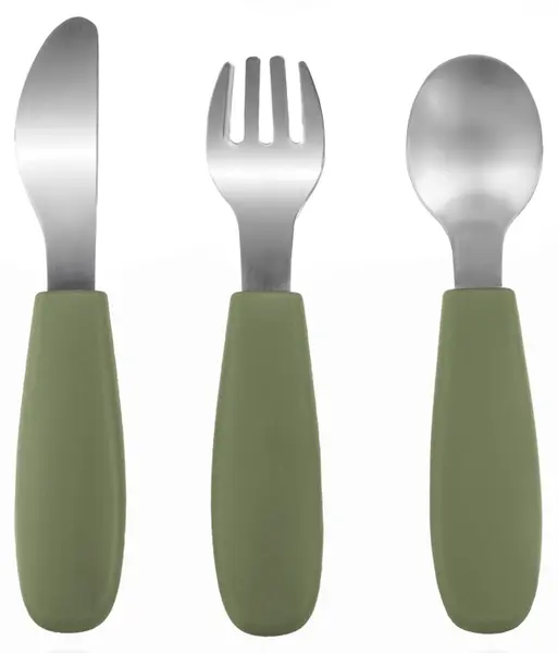 Ustensile pentru copii din silicon Zopa - Forest Green
