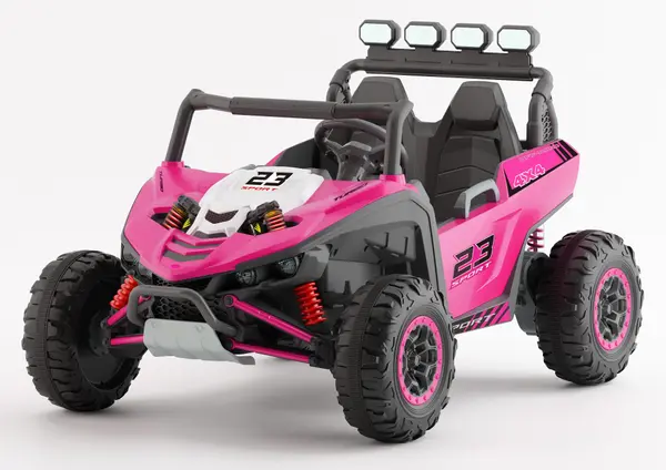 UTV electric pentru copii, Kinderauto Arrow Dune-Buggy, 220W, 12V, roti EVA, 2 locuri, premium, roz