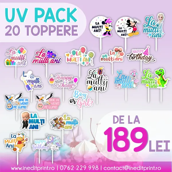 UV PACK -N- 20 Toppere Plexiglass alb