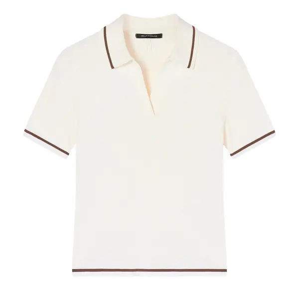 V-neck polo shirt with contrasting trim iso Xs