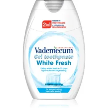 Vademecum 2 in1 White Fresh pasta de dinti si apa de gura 2 în 1 cu efect de albire