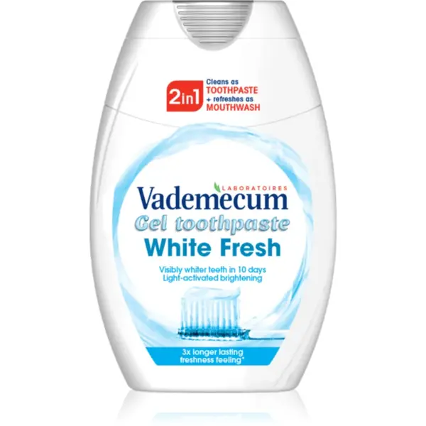 Vademecum 2 in1 White Fresh pasta de dinti si apa de gura 2 în 1 cu efect de albire 75 ml