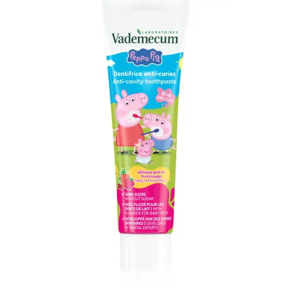 Vademecum Peppa Pig Red Fruit pasta de dinti pentru copii 6 luni - 6 ani 50 ml