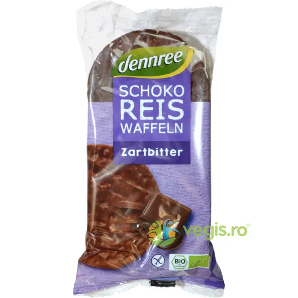 Vafe din Orez Expandat cu Ciocolata Amaruie Ecologice/Bio 100g