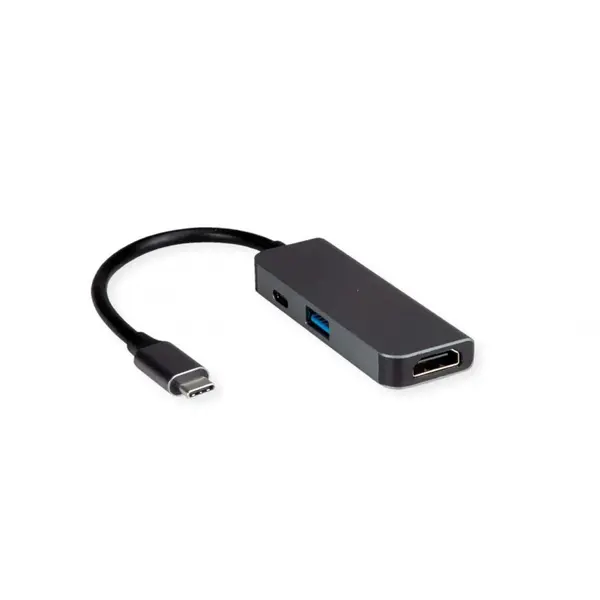 Value Adaptor USB type C la HDMI + USB-A + USB-C PD, Value 12.99.1141