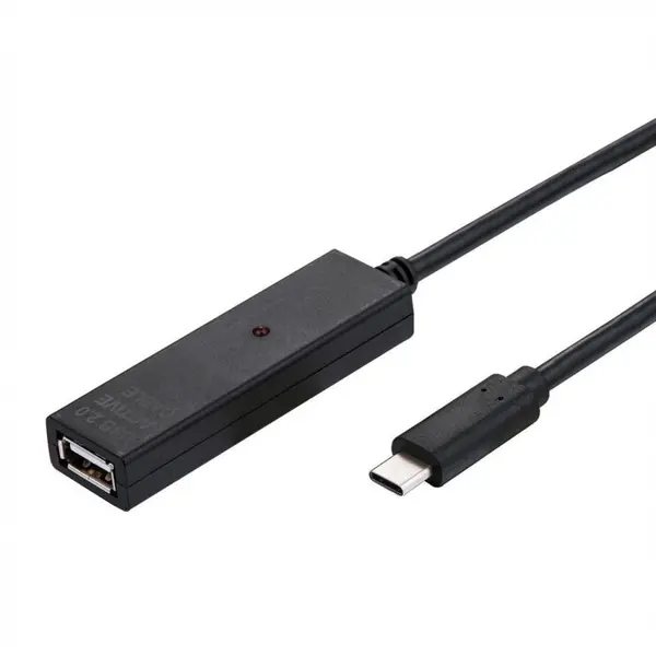 Value Cablu activ USB-C 2.0 la USB-A T-M 20m Negru, Value 12.99.1114
