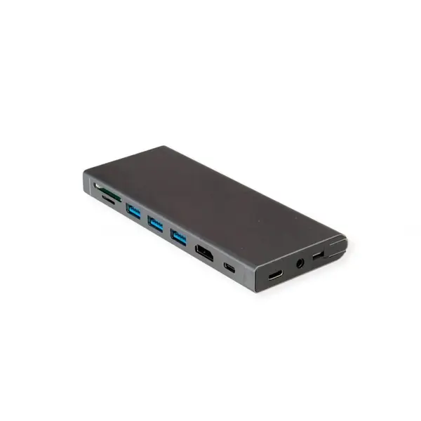Value Docking station USB type C la HDMI 4K60HZ/3xUSB 3.2-A/USB type C/SD/TF/LAN RJ45/jack 3.5mm + PD, Value 12.99.1138