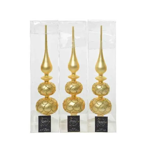 Varf pentru brad - Treetop Matt Curl Diamonds - Gold | Kaemingk