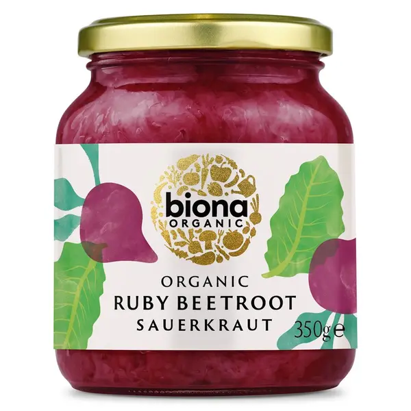 Varza murata cu sfecla rosie bio 350g Biona