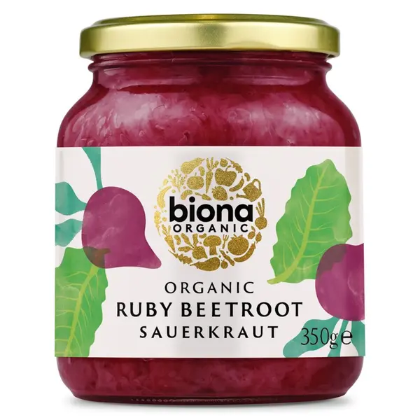 Varza murata cu sfecla rosie bio 350g Biona