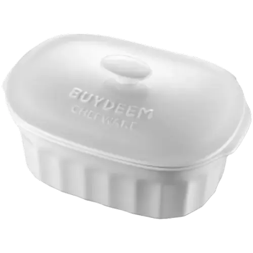 Vas de ceramica cu capac BUYDEEM CT1005, 2 l (Alb)