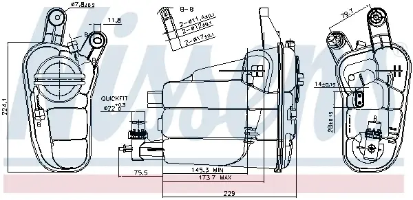 Vas expansiune cu capac potrivit AUDI A4 ALLROAD B8, A4 B8, A5, Q5 10.07-05.17