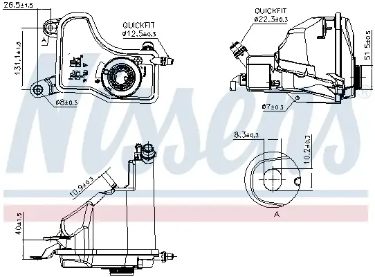 Vas expansiune cu senzor nivel potrivit BMW Seria 1 (E81), 1 (E82), 1 (E87), 1 (E88), 3 (E90), 3 (E91), 3 (E92), 3 (E93), X1 (E84) 06.04-06.15