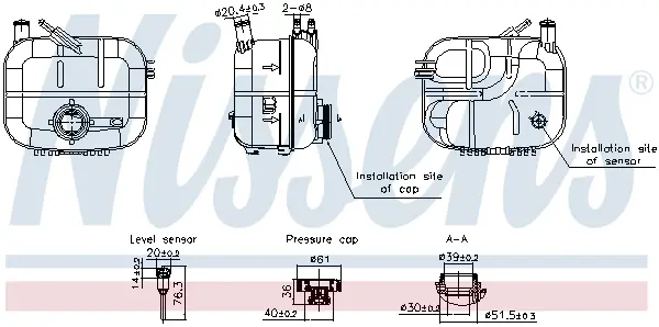 Vas expansiune racire (cu priza, cu senzor nivel) potrivit OPEL ASTRA H, ASTRA H CLASSIC, ASTRA H GTC, ASTRA H KOMBI 01.04-