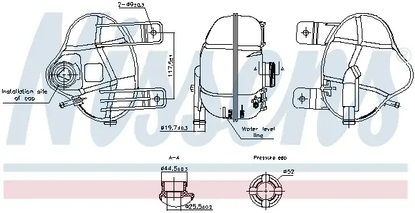 Vas expansiune racire (cu priza) potrivit ALFA ROMEO MITO; FIAT 500L, DOBLO CARGO, DUCATO, GRANDE PUNTO, LINEA, PUNTO, PUNTO EVO, PUNTO EVO HATCHBACK, PUNTO HATCHBACK; LANCIA YPSILON 10.03-