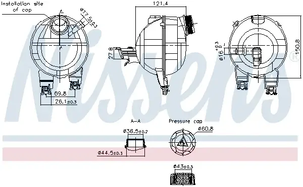 Vas expansiune racire (cu priza) potrivit DS DS 3; CITROEN C2, C2 ENTERPRISE, C3 C3 ORIGIN III, C3 AIRCROSS II, C3 I, C3 II, C3 III, C3 PICASSO, C3 PLURIEL, C4 CACTUS, C-ELYSEE, DS3 09.91-