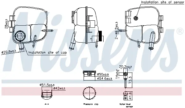 Vas expansiune racire (cu senzor nivel) potrivit OPEL ASTRA G, ASTRA G KOMBI, ASTRA H, ASTRA H CLASSIC, ASTRA H GTC, ASTRA H KOMBI, ZAFIRA A 02.98-