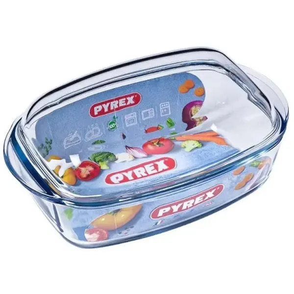 Vas Termorezistent, Rectangular, 6.5 l, cu Capac, Pyrex