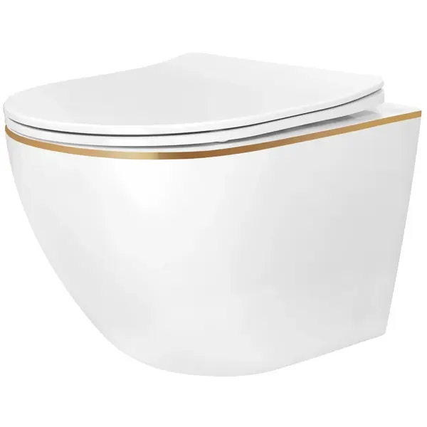 Vas WC suspendabil Rea Carlo Mini Tornado NF GOLD EDGE