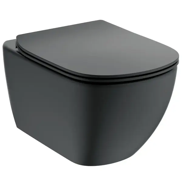 Vas wc suspendat cu capac SoftClose, negru, Aquablade, Ideal Standard Tesi