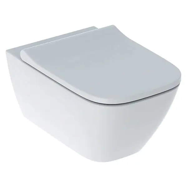 Vas wc suspendat dreptunghiular, Smyle Square, cu capac soft close si quick release, alb, Geberit