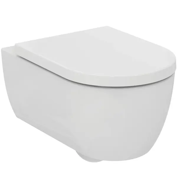 Vas wc suspendat Ideal Standard Blend Curve AquaBlade alb lucios cu capac inclus