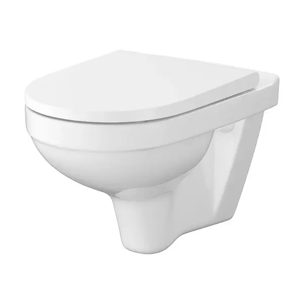Vas wc suspendat rimless cu capac soft close Cersanit Zip City Dur, alb