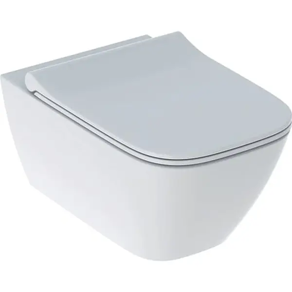Vas wc suspendat rimless cu capac soft close Geberit Smyle Square, alb