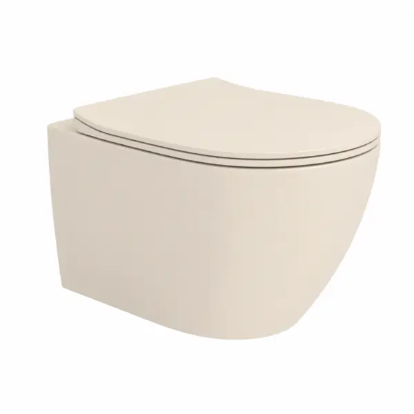 Vas wc suspendat, rimless, ivory mat, cu spalare pure vortex, Hatria Planeta