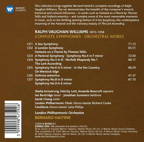 Vaughan Williams: Complete Symphonies | Bernard Haitink, London Philharmonic Orchestra