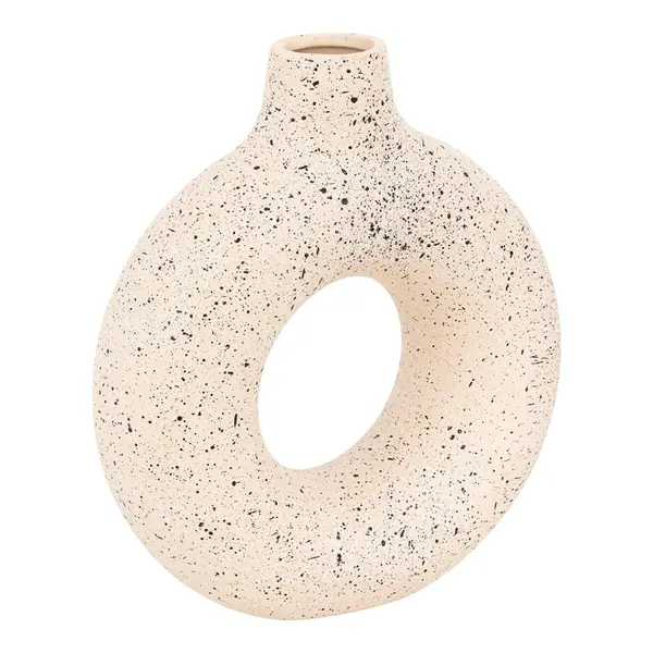 Vaza ceramica Circkly, Pako World, Alb-Negru, 27x9x30 cm