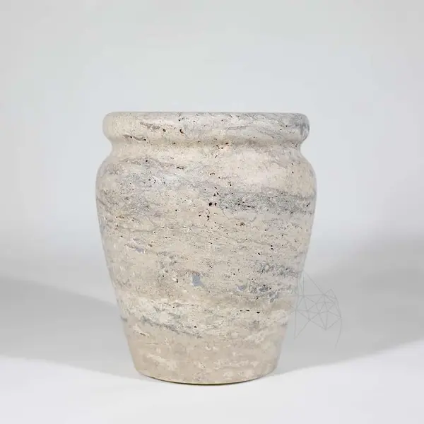 Vaza Decorativa Autograth-Roma Travertin Silver, 30 x 25 x 25 cm