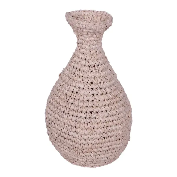 Vaza impletita Sannery Boho, Natural, 20x20x32 cm