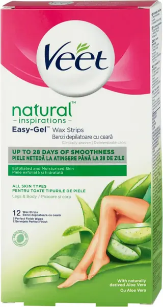 Veet Bande cu aloe vera Natural Inspirations, 12 buc.