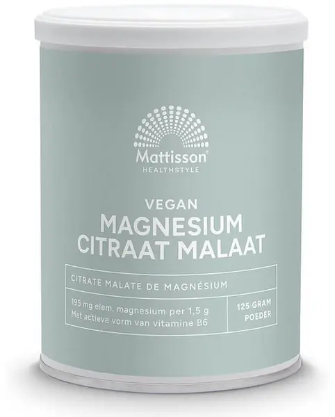 Vegan Magnesium Citrate Malate, 195 mg, 125 g, Mattisson Healthstyle