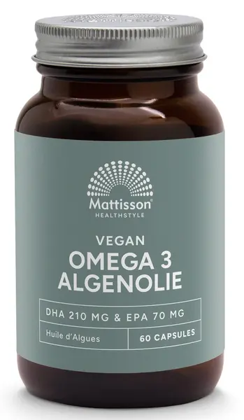 Vegan Omega 3 Algae Oil DHA/EPA, 210 mg/70 mg, 60 capsule, Mattisson Healthstyle