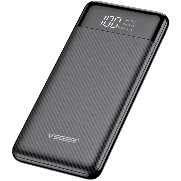 VEGER Baterie externa Veger L11, USB-C, 10000 mAh, negru