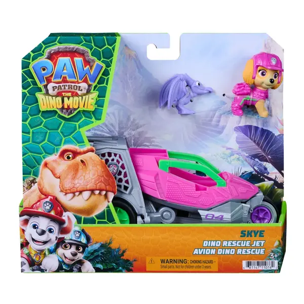 Vehicul de salvare cu figurina, Paw Patrol, Dino Rescue Jet, Skye, 6075758