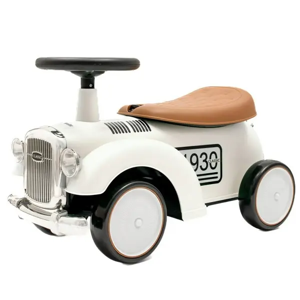 Vehicul ride-on, Baby Mix, Retro, Pana la 25 kg, Cu spatiu de depozitare, 12-36 luni, Beige