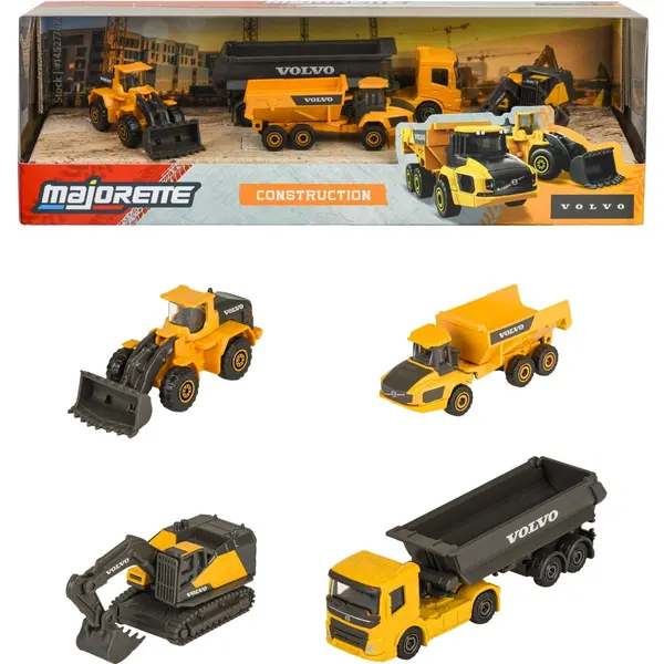 Vehicule de construcții metalice Majorette - Volvo Construction, 4 buc
