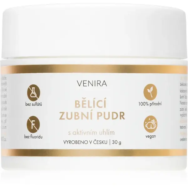 Venira Whitening tooth powder pudră cu cărbune activ, pentru albirea dinților cu cocos Mint 30 g