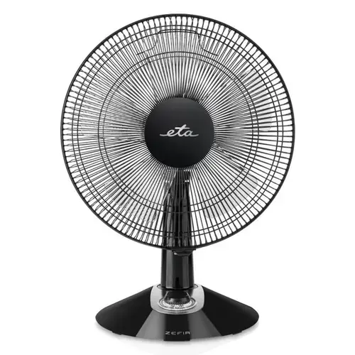 Ventialtor de birou ETA Zefir ETA160790010, 45 W, 3 viteze, 30 cm, Oscilatie (Negru)