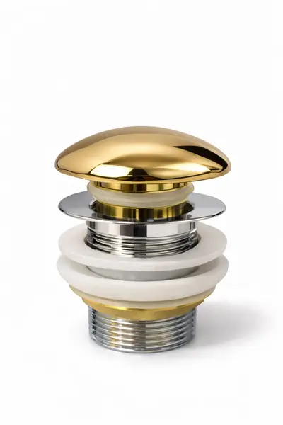 Ventil Ceramic Lavoar Baie BisDesign , Click-Clack, Finisaj Auriu Lucios, Dimensiune 10 cm