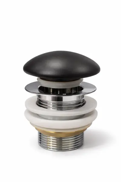Ventil Ceramic Lavoar Baie BisDesign , Click-Clack, Finisaj Negru Mat, Dimensiune 10 cm