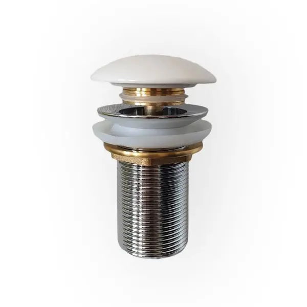 Ventil lavoar click-clack cu capac ceramic alb cu preaplin, Foglia